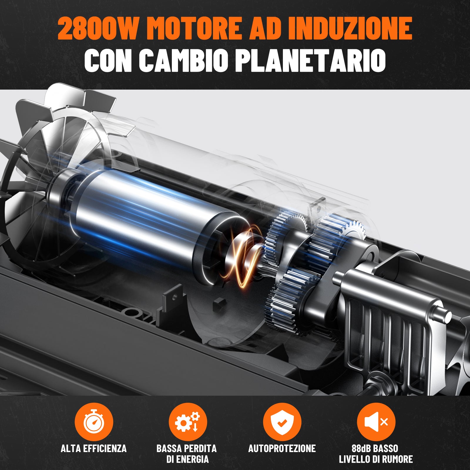 DOVAMAN GT10 Trituratore Rami, Motore Brushless da 2800W, 400Nm di Coppia