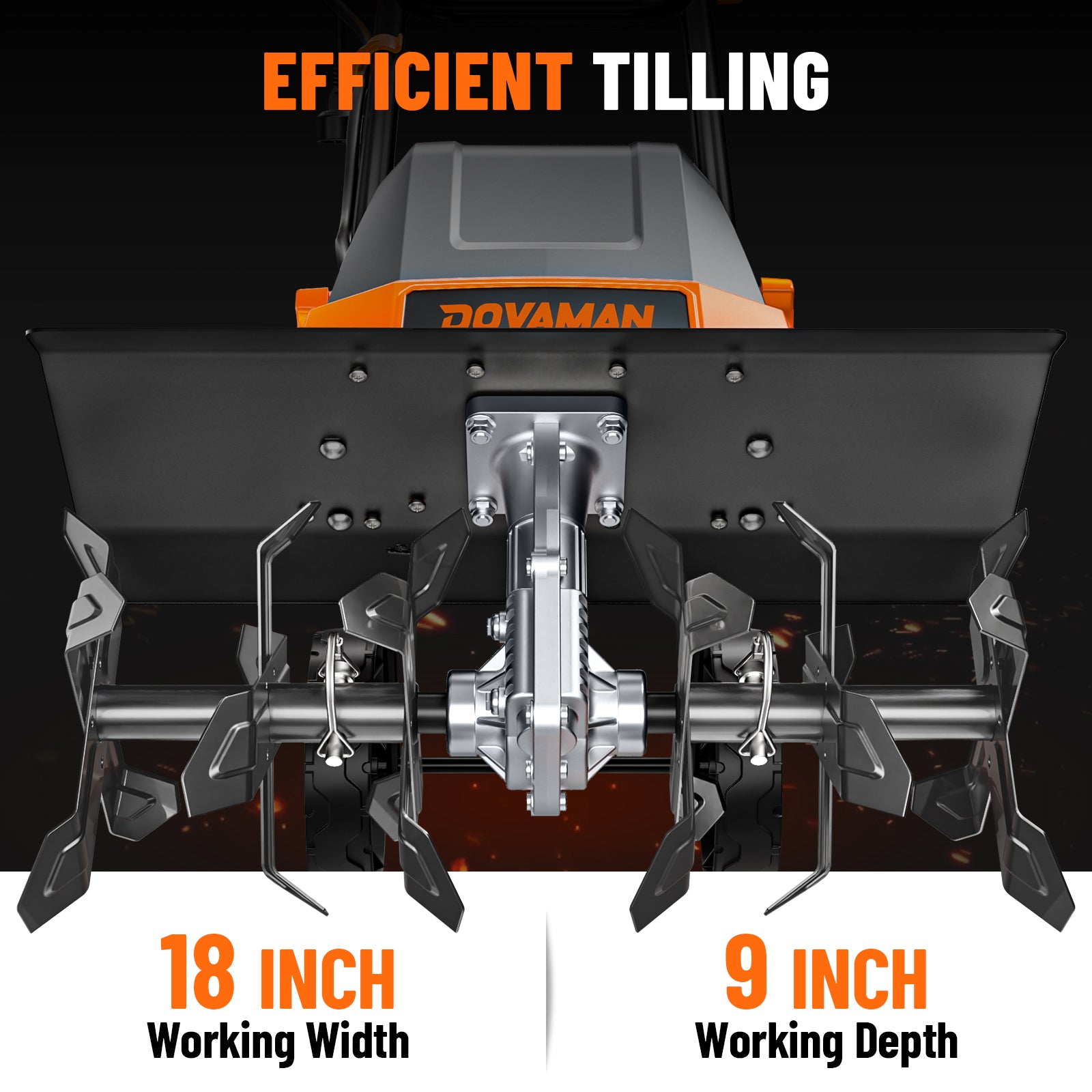 DOVAMAN T03 18-Inch Electric Garden Tiller