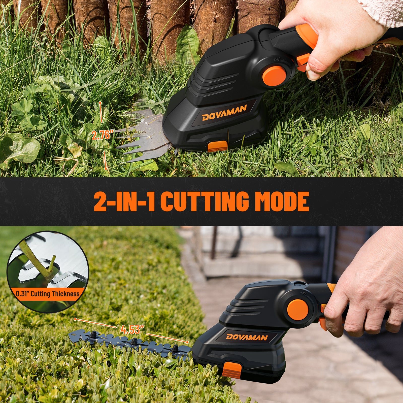 DOVAMAN GS01A 2 in 1 Cordless Grass Shear