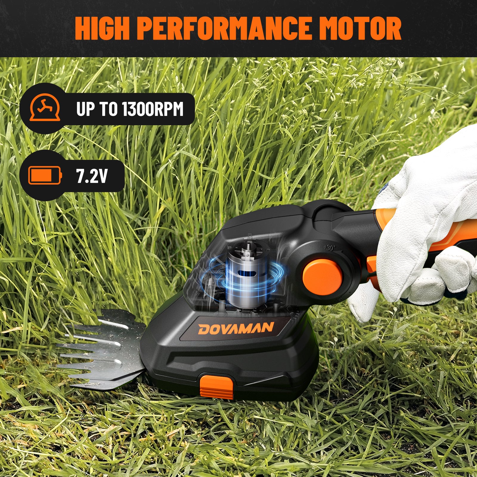 DOVAMAN GS03C 7.2V Cordless Grass Shear
