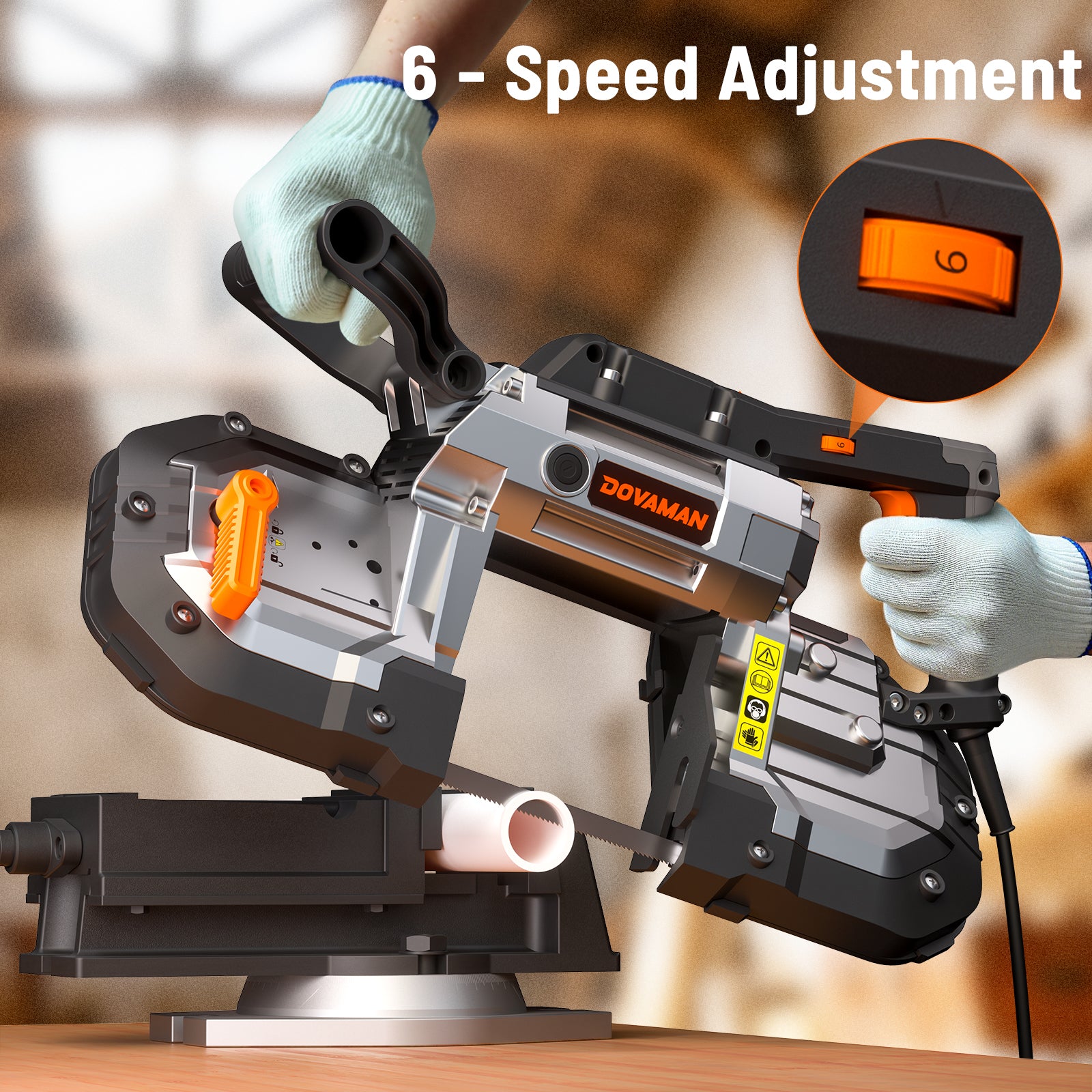 DOVAMAN B120 Handheld Corded Portable Bandsaw