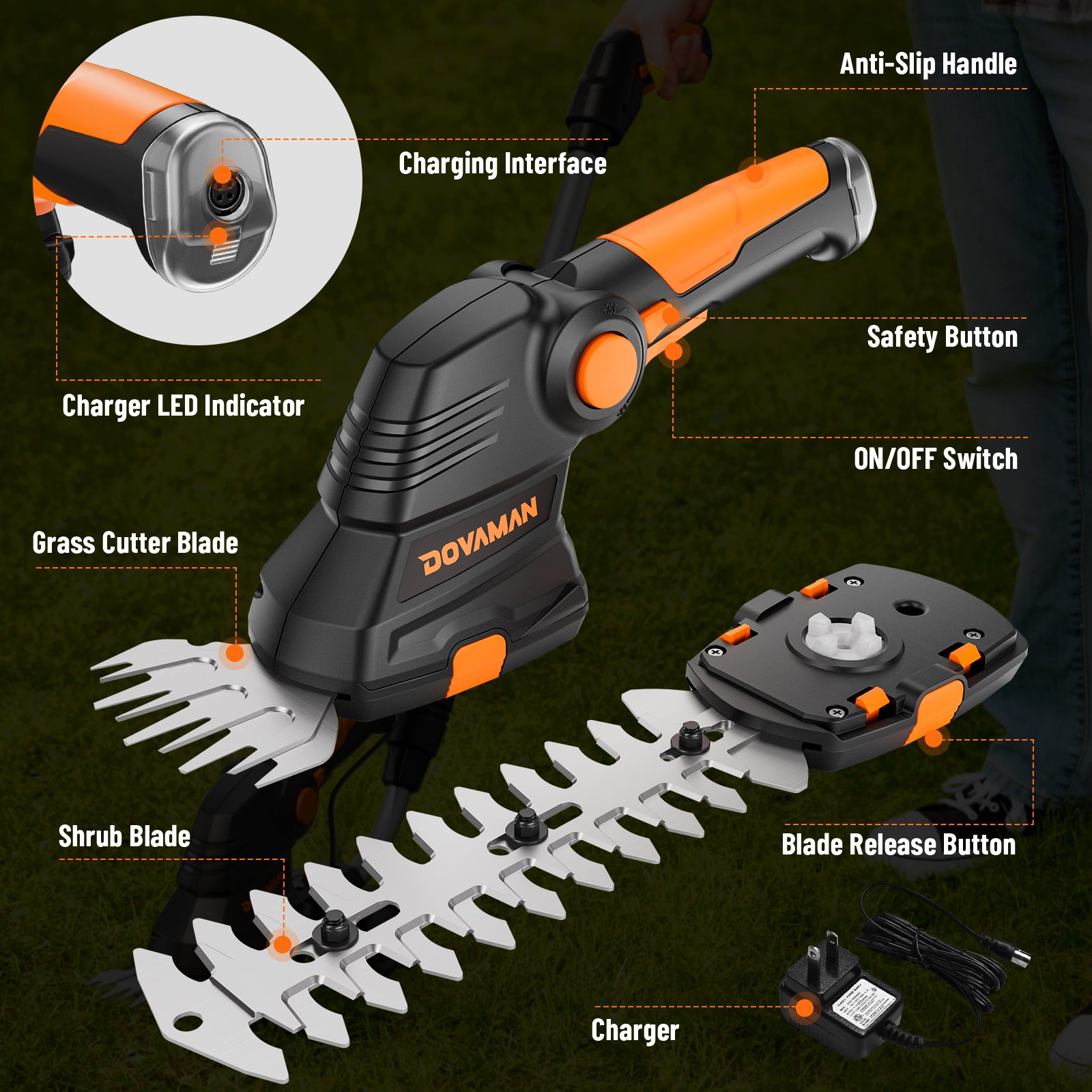 DOVAMAN GS03C 7.2V Cordless Grass Shear