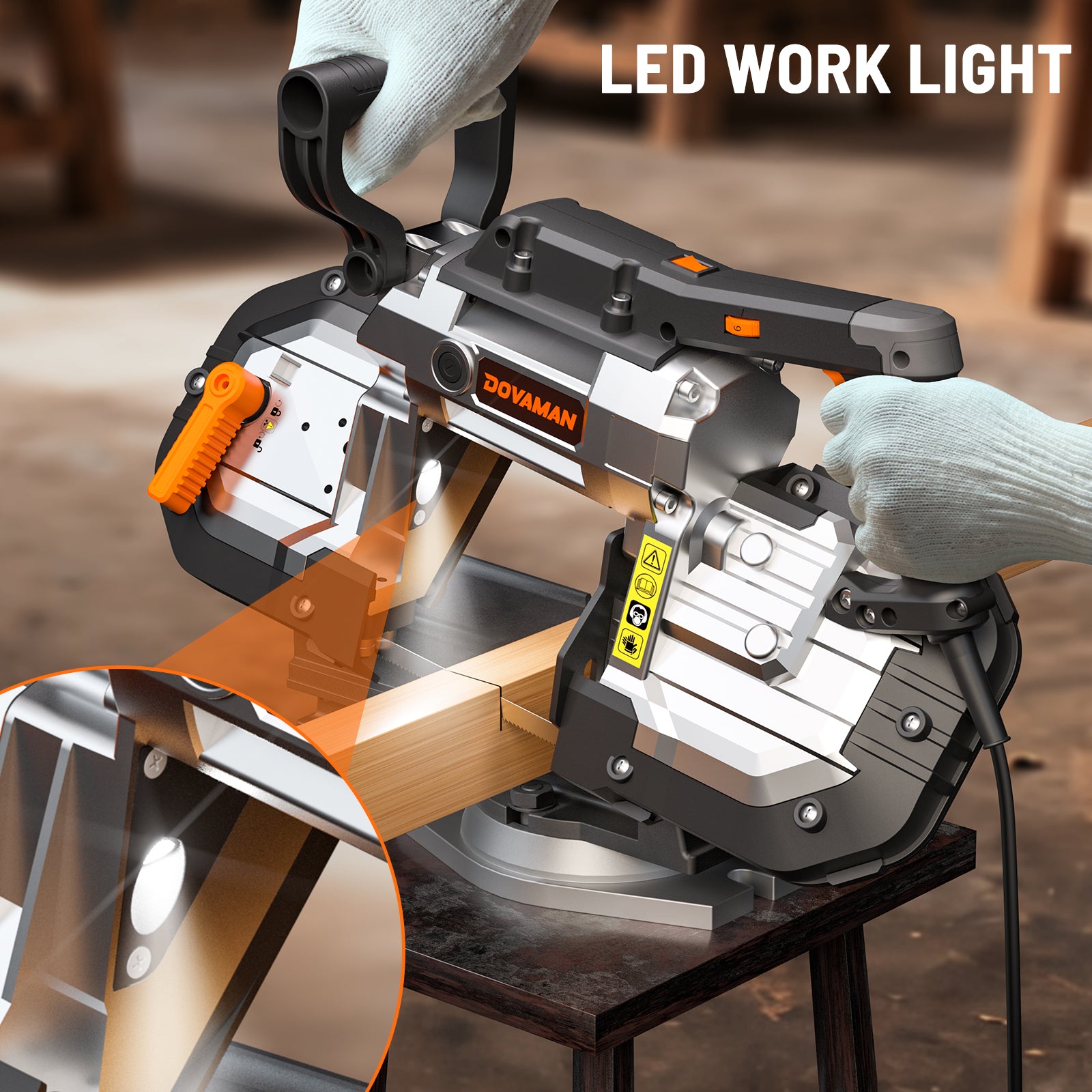 DOVAMAN B120 Handheld Corded Portable Bandsaw