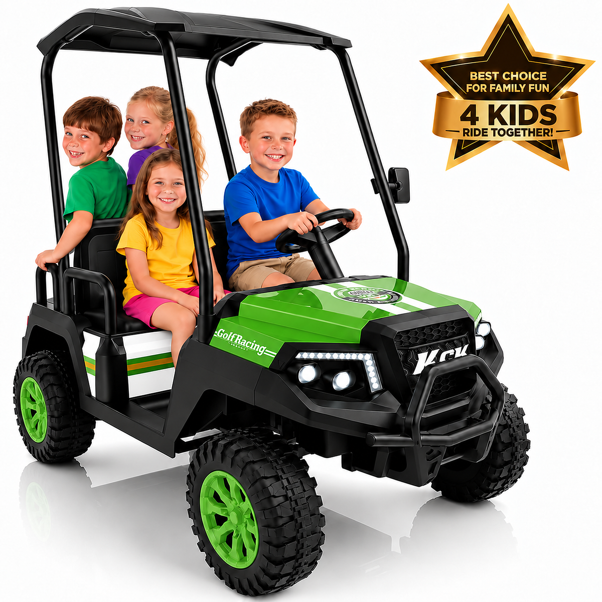 R9 24V 4-Seater Kids Golf Cart - 4WD & Remote Control