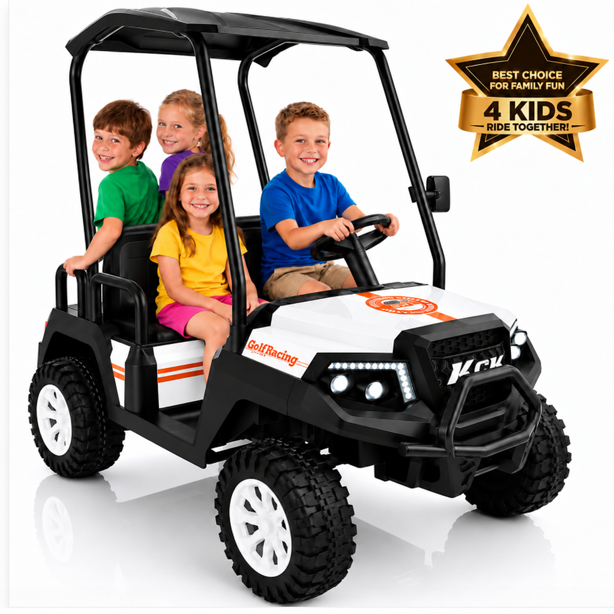 R9 24V 4-Seater Kids Golf Cart - 4WD & Remote Control