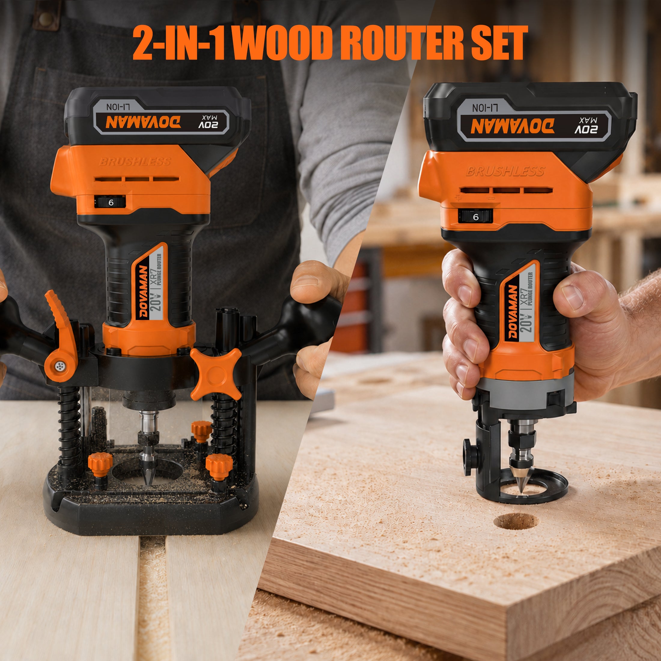 DOVAMAN XR7 20V Cordless Router Tool