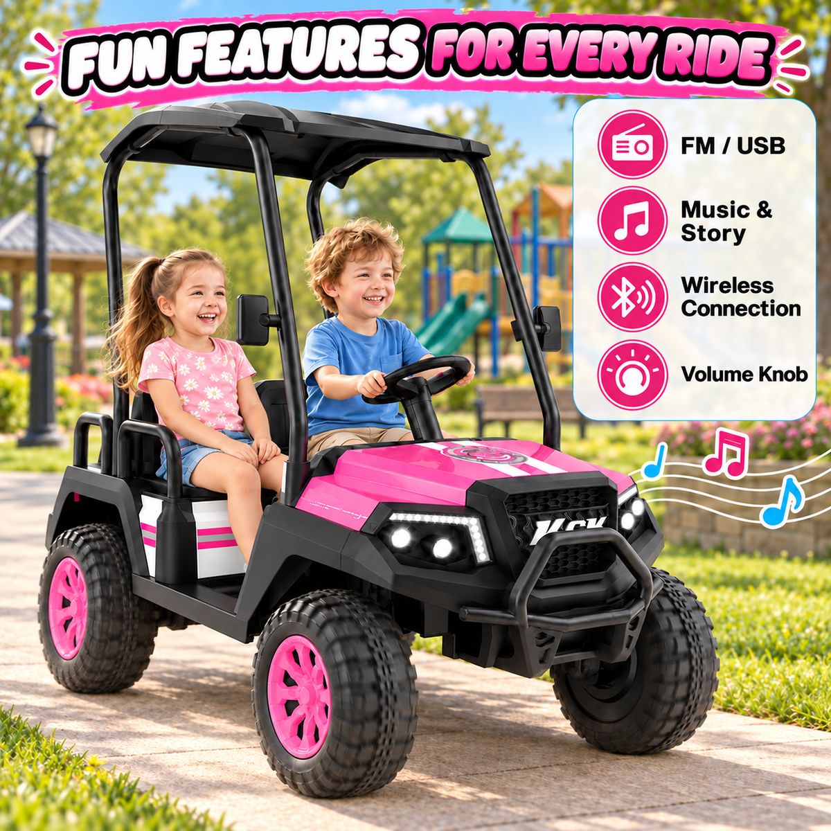 R9 24V 4-Seater Kids Golf Cart - 4WD & Remote Control