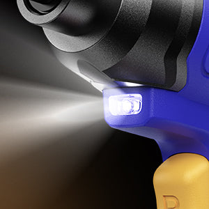 Close-up of a flashlight with a dark background