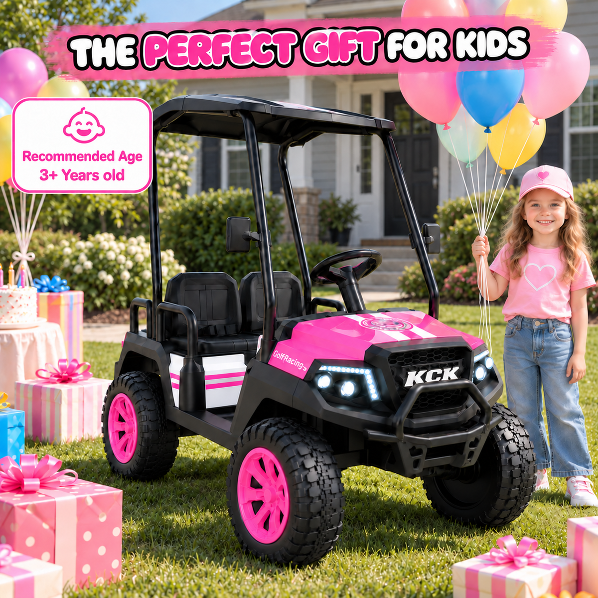 R9 24V 4-Seater Kids Golf Cart - 4WD & Remote Control