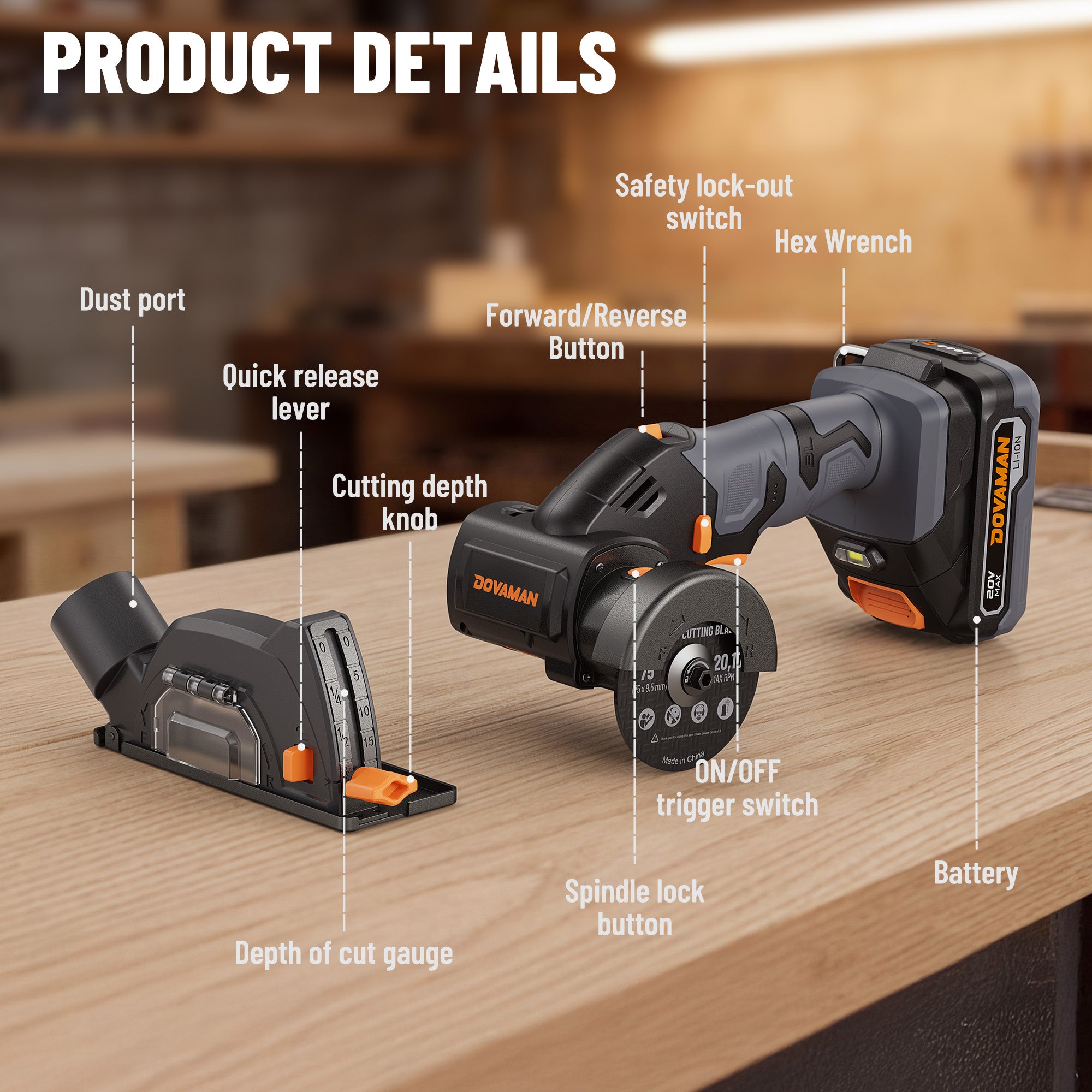 DOVAMAN DCS20A Brushless Cut-Off Tool