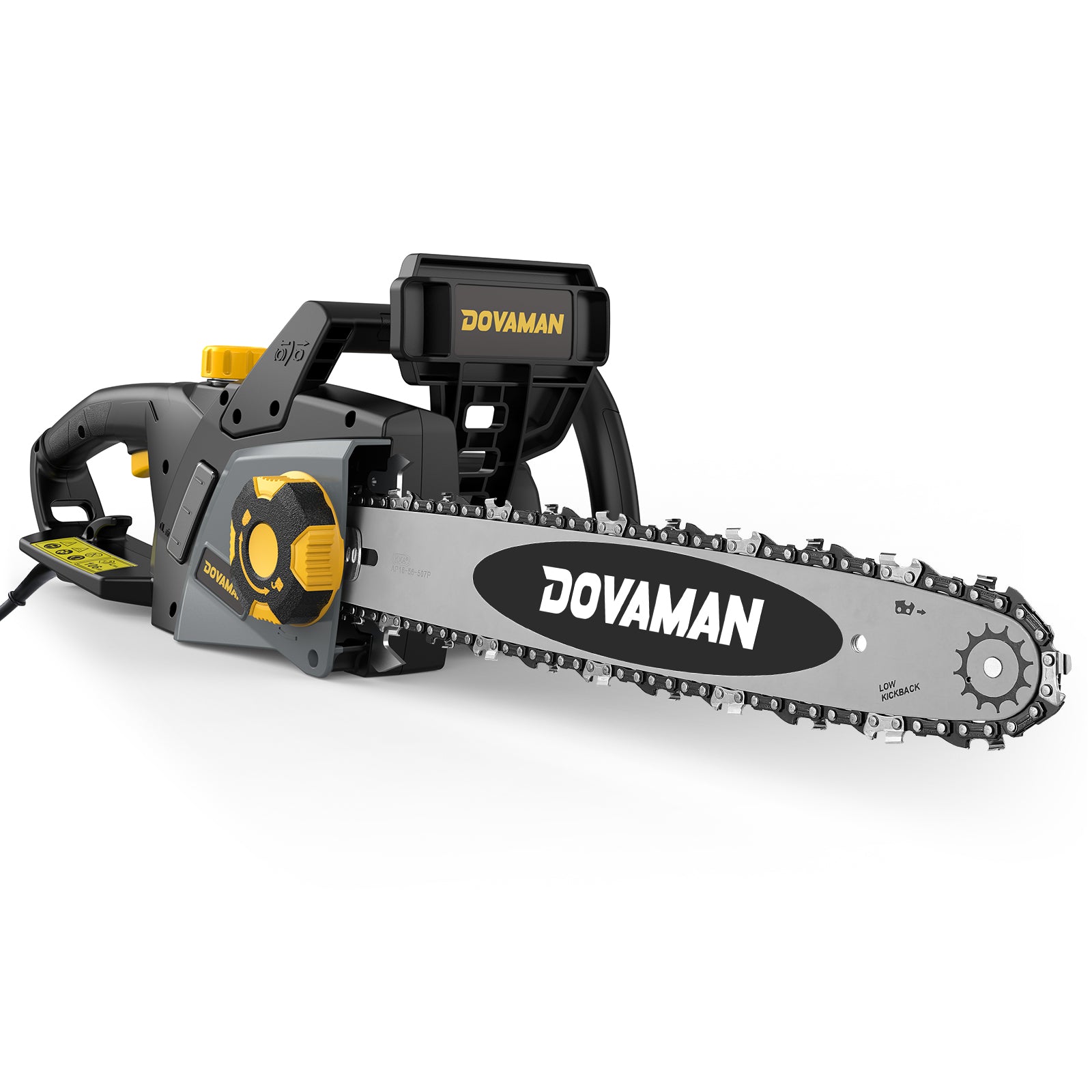 DOVAMAN 2400W Elektro Kettensäge, 40cm Oregon Schwert und Kette, werkzeuglose