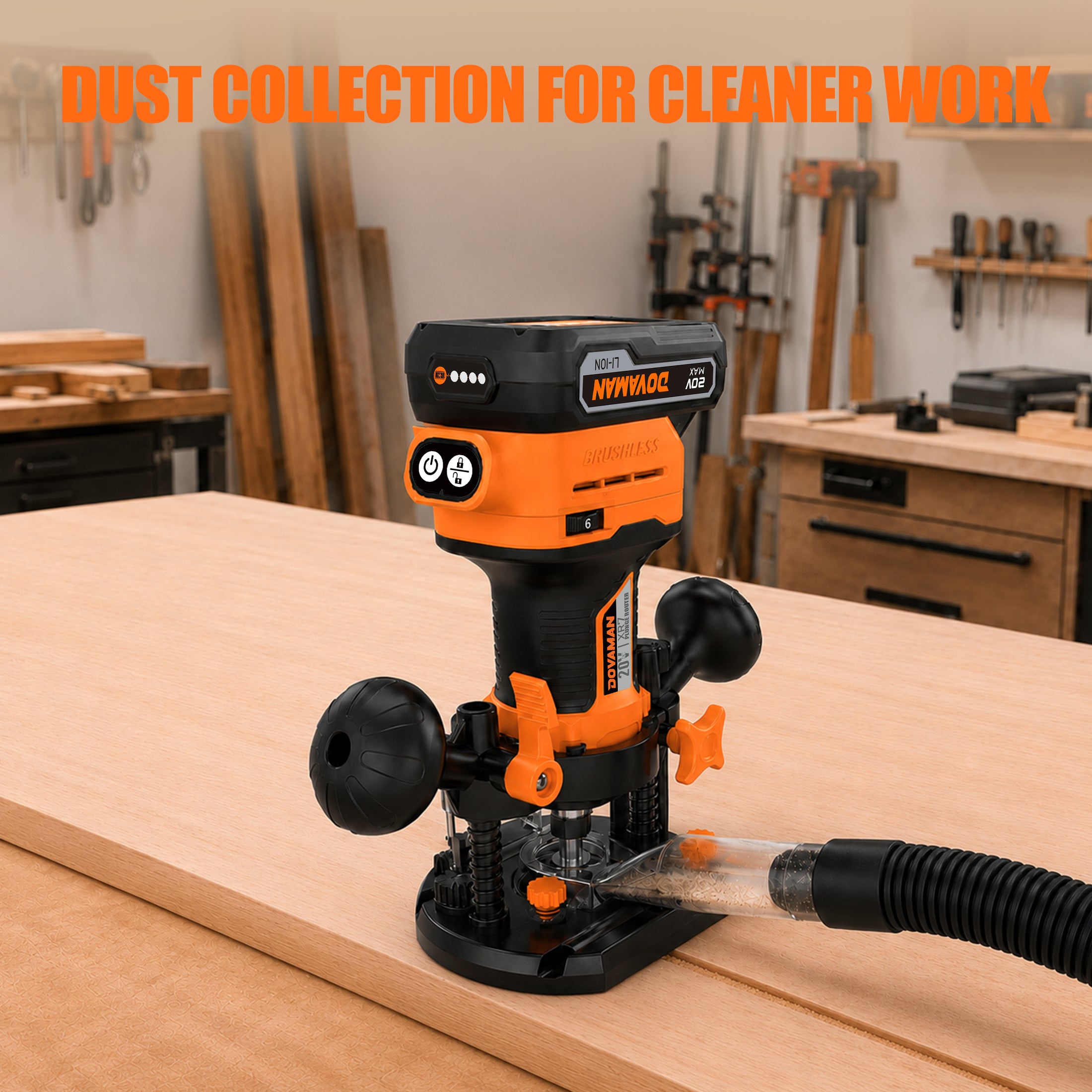DOVAMAN XR7 20V Cordless Router Tool