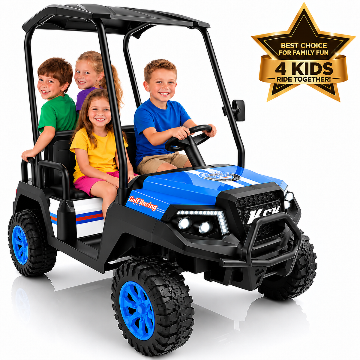 R9 24V 4-Seater Kids Golf Cart - 4WD & Remote Control