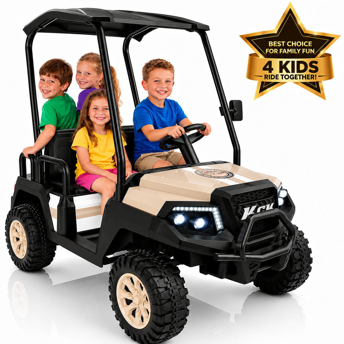 R9 24V 4-Seater Kids Golf Cart - 4WD & Remote Control