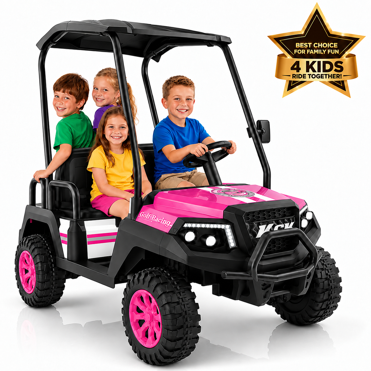 R9 24V 4-Seater Kids Golf Cart - 4WD & Remote Control