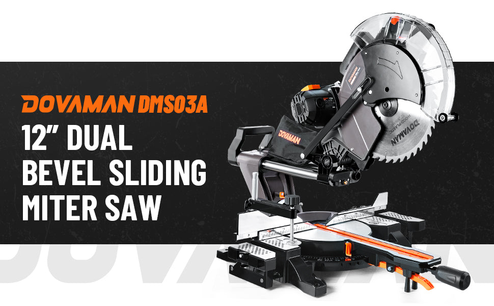Dovaman 12” Dual Bevel Sliding Miter Saw on a white background