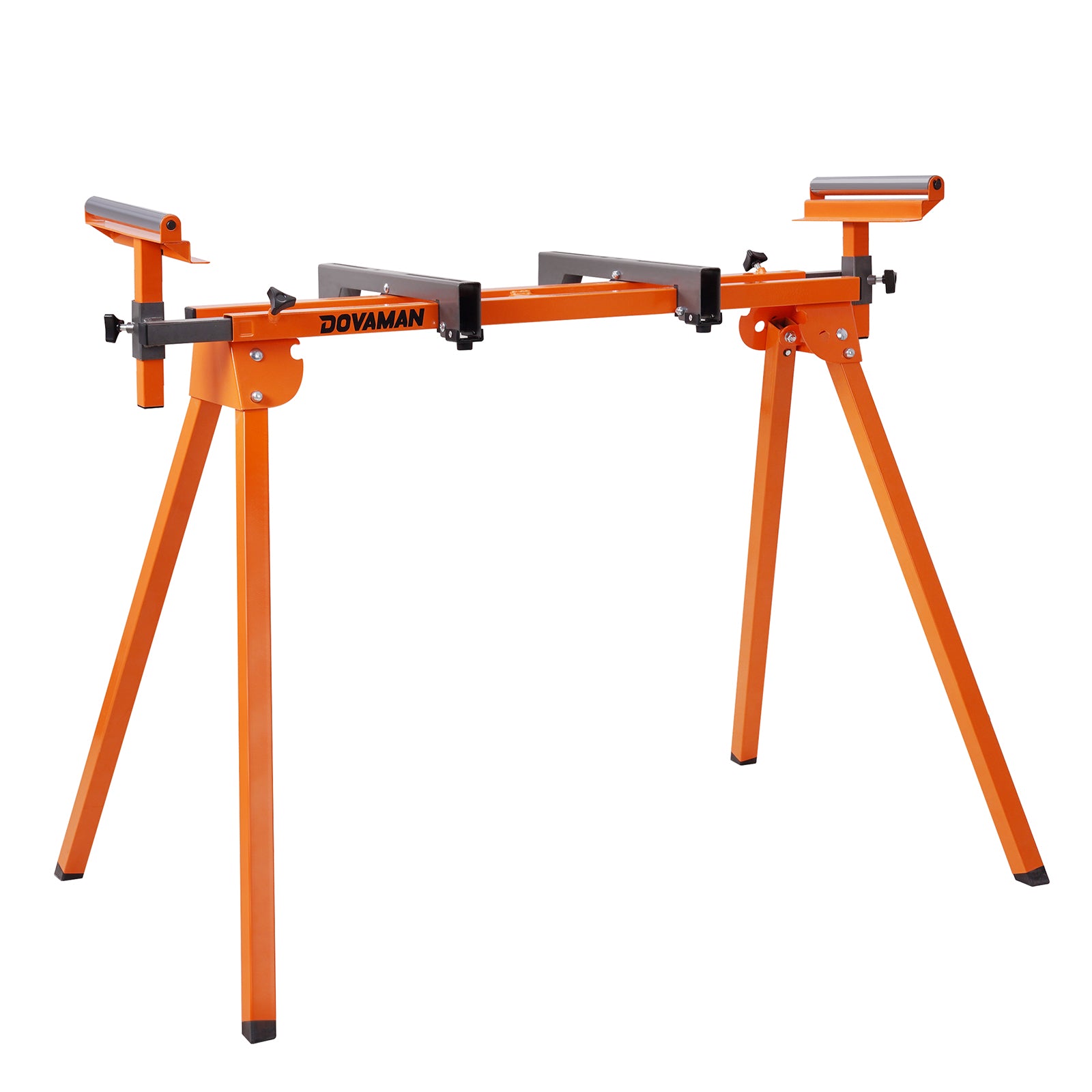DOVAMAN portable miter saw stand with heavy-duty steel frame and universal mounting brackets